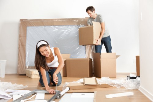 Office removals team preparing furniture for a business move in Uxbridge