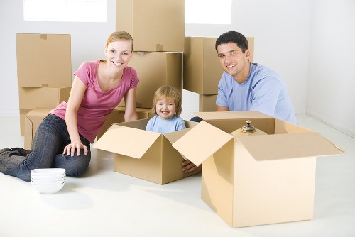 Customer moving boxes into a self storage unit at Uxbridge facility