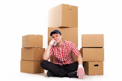 Furniture and household items loaded into a van for transport