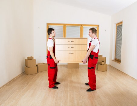 Organised furniture and household items prepared for self storage in Uxbridge